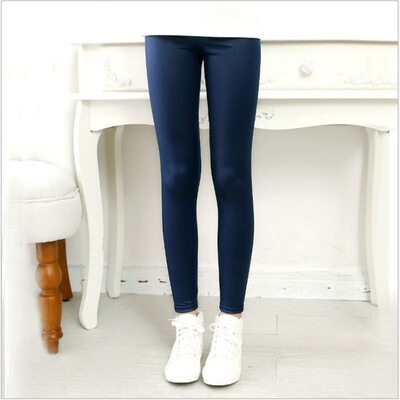 Primăvară/Toamnă Noua Copii Fată Casual Leggings Solid Wild Pantaloni Faux din piele Pu Pantaloni slăbiți la modă Pentru 3-12Y Îmbrăcăminte pentru copii