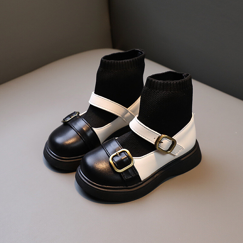 Laste mustad kingad tüdrukutele Koolimood tossud lastele Sügisjalatsid 2022 Beež pahkluu Spordisaapad Sokid 3 5 7 12 aastat