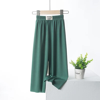 Dječje Hlače širokih nogavica od ledene svile 2022. Proljetne i ljetne hlače za djevojčice i dječake na izvlačenje od čipke, prozračne tkanine, široke ležerne hlače