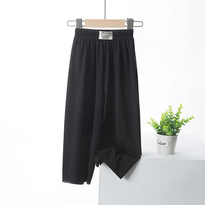 Dječje Hlače širokih nogavica od ledene svile 2022. Proljetne i ljetne hlače za djevojčice i dječake na izvlačenje od čipke, prozračne tkanine, široke ležerne hlače