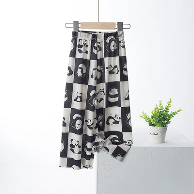 Dječje Hlače širokih nogavica od ledene svile 2022. Proljetne i ljetne hlače za djevojčice i dječake na izvlačenje od čipke, prozračne tkanine, široke ležerne hlače