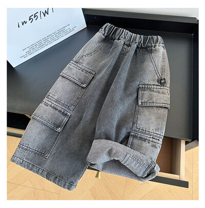 Ανοιξιάτικο τζιν παντελόνι Little Boy 2024 Ελαστική ντεγκραντέ μέσης Baby Boy ίσιο παντελόνι πλαϊνή τσέπη Όμορφο παιδικό αγόρι τζιν παντελόνι