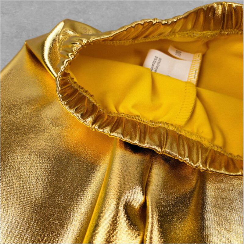 Dječje Tajice za djevojčice, Elastične hlače od 2 do 12 godina, uske zlatne dječje metalne boje, fuax kožne dječje hlačice, Tajice za nastupe, kostimi
