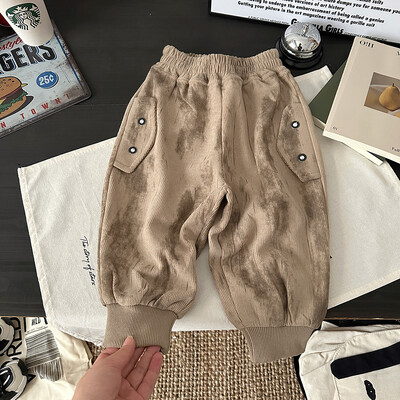 Primăvară Toamnă Pantaloni pentru copii mici băieți din bumbac cu gradient cu talie elastică pentru bebeluși Pantaloni pentru băieți, lejer, casual, pentru copii, băieți, pantaloni sport