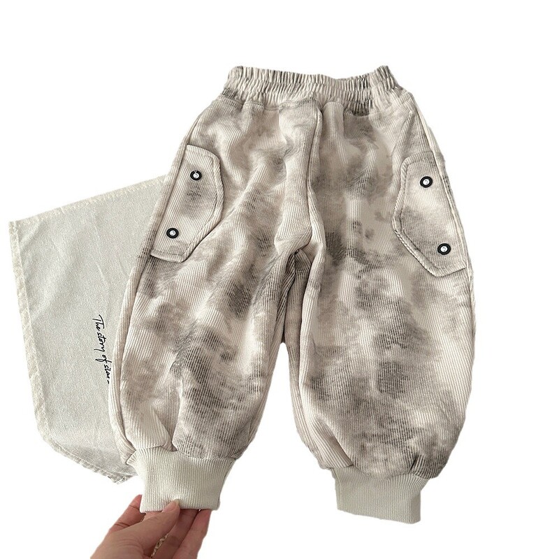 Kevad-sügis väikelaste poiste püksid puuvillased gradiendiga elastne vöökoht beebipoiste püksid lahtised vabaaja püksid lastele poistele spordipüksid