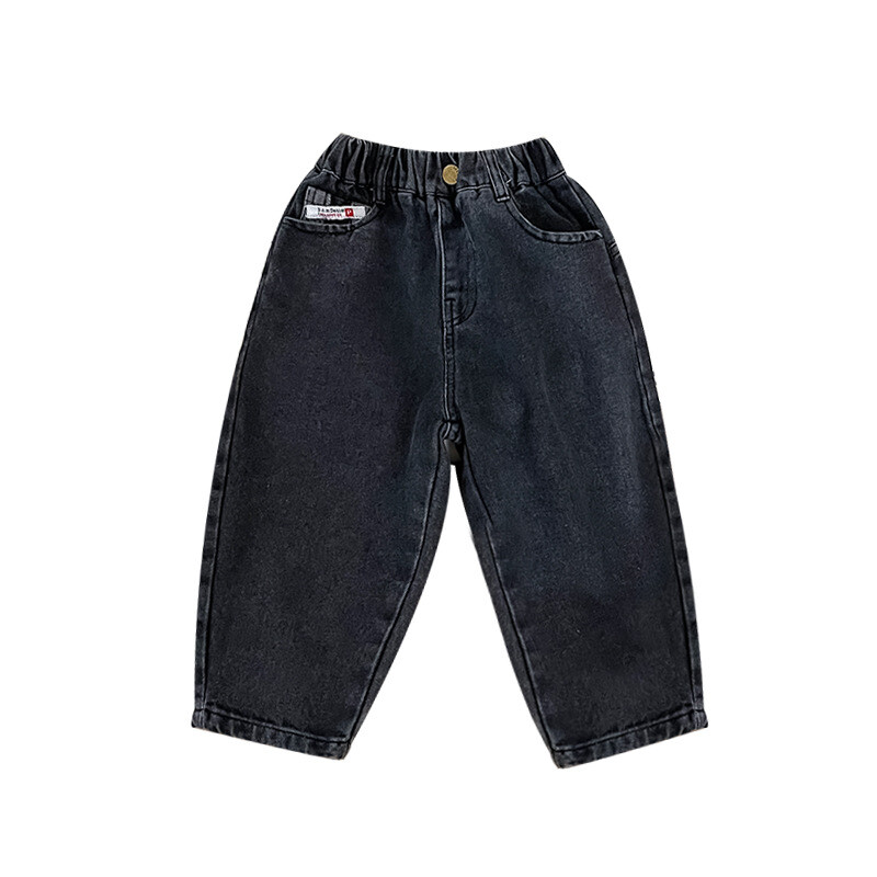 2024. aasta Korea kevad, lapsed poiste teksapüksid, puuvillased kleebised