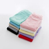 Uued Tüdrukute kommid ühevärvilised tüdrukute retuusid Jeggings püksid lastele teksatasku retuusid