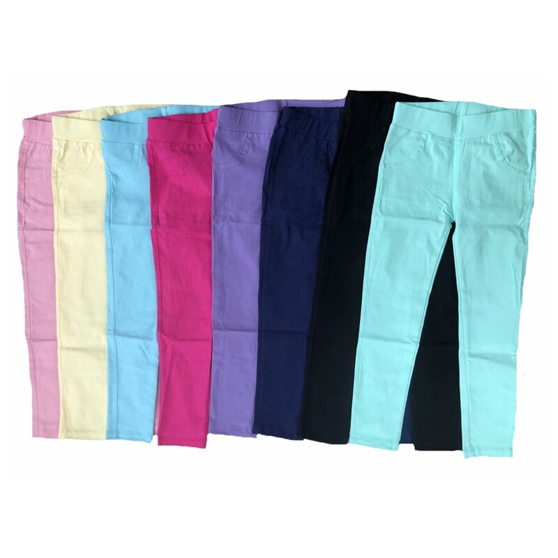 Uued Tüdrukute kommid ühevärvilised tüdrukute retuusid Jeggings püksid lastele teksatasku retuusid