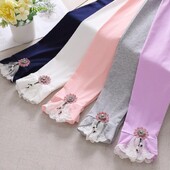 Nou Bebeluși Toddler Teen Bottoms Scoală Fete Leggings Copii Skinny Pantaloni Bumbac Fată Flor Dantela Legging Pantaloni Copii