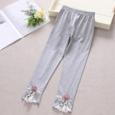 Nou Bebeluși Toddler Teen Bottoms Scoală Fete Leggings Copii Skinny Pantaloni Bumbac Fată Flor Dantela Legging Pantaloni Copii