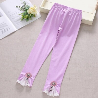 Nou Bebeluși Toddler Teen Bottoms Scoală Fete Leggings Copii Skinny Pantaloni Bumbac Fată Flor Dantela Legging Pantaloni Copii