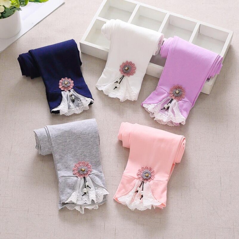 Nou Bebeluși Toddler Teen Bottoms Scoală Fete Leggings Copii Skinny Pantaloni Bumbac Fată Flor Dantela Legging Pantaloni Copii