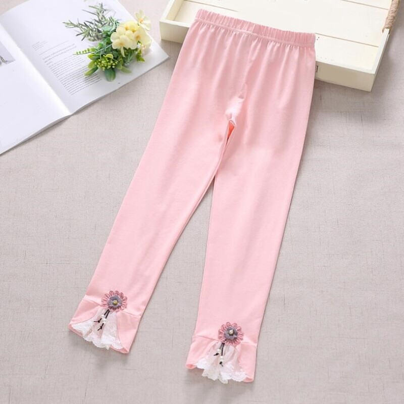 Nou Bebeluși Toddler Teen Bottoms Scoală Fete Leggings Copii Skinny Pantaloni Bumbac Fată Flor Dantela Legging Pantaloni Copii