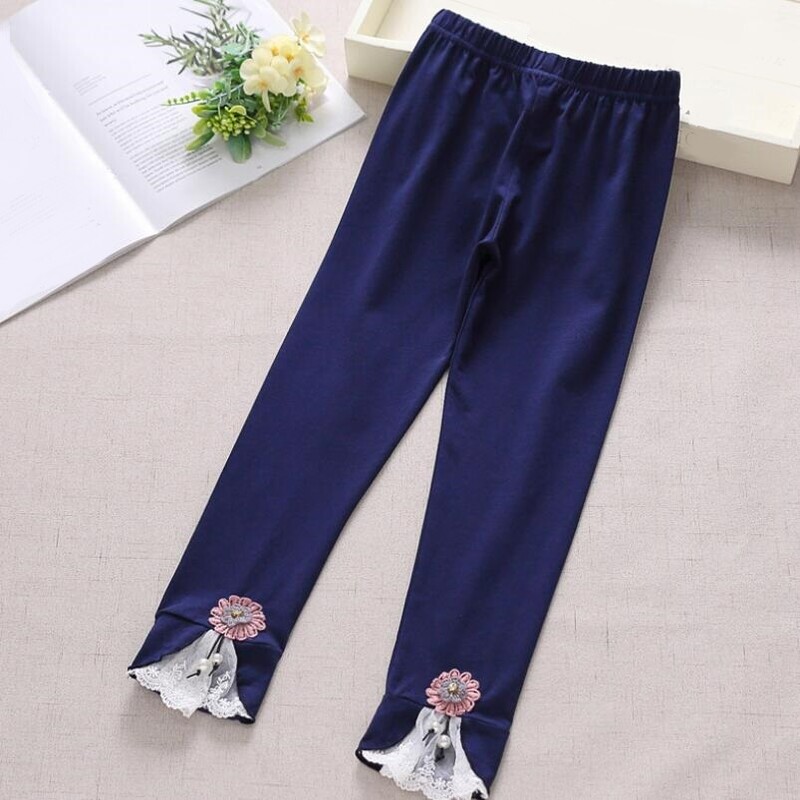 Nou Bebeluși Toddler Teen Bottoms Scoală Fete Leggings Copii Skinny Pantaloni Bumbac Fată Flor Dantela Legging Pantaloni Copii