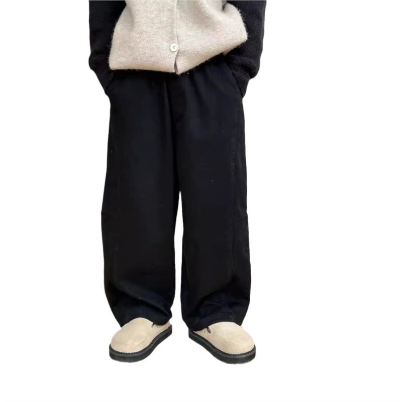 Pantaloni drepți de toamnă pentru bebeluși tineri, pantaloni largi din bumbac, spălat solid, pentru copii, băieți, pantaloni largi cu talie elastică, ocazional pentru copii.