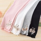 Tajice za djevojčice s mašnom Ljeto Proljeće Slatki pamučni elastični struk Dječje Dječje donji dio hlača