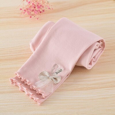 Tajice za djevojčice s mašnom Ljeto Proljeće Slatki pamučni elastični struk Dječje Dječje donji dio hlača