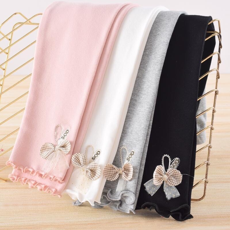 Tajice za djevojčice s mašnom Ljeto Proljeće Slatki pamučni elastični struk Dječje Dječje donji dio hlača