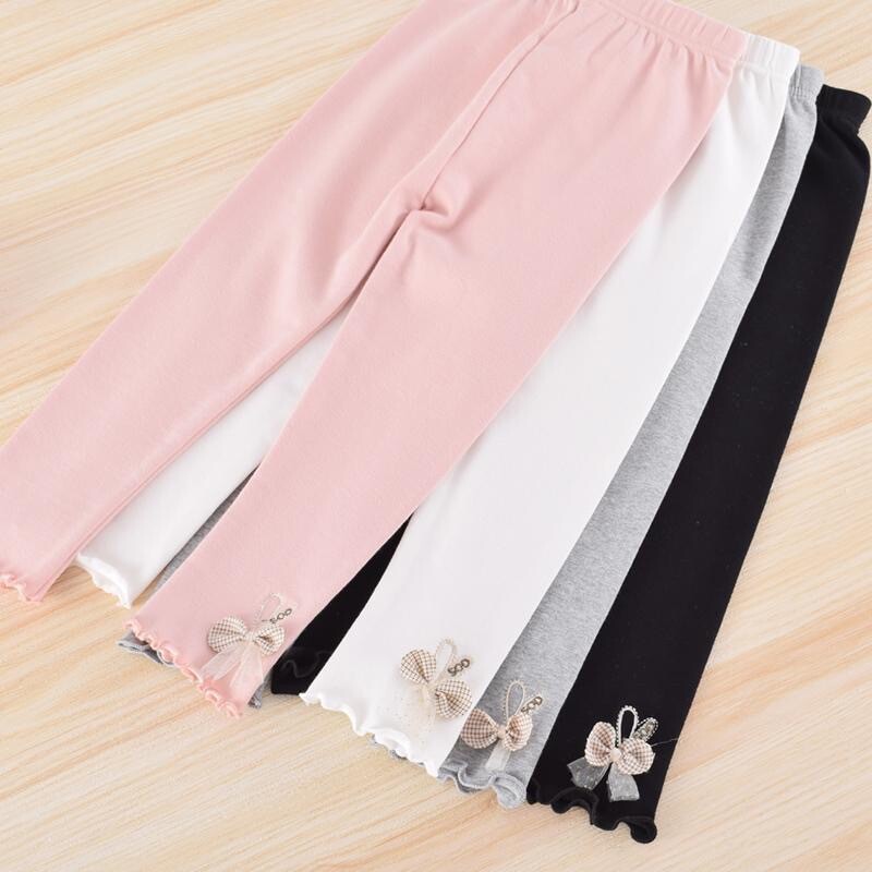 Tajice za djevojčice s mašnom Ljeto Proljeće Slatki pamučni elastični struk Dječje Dječje donji dio hlača