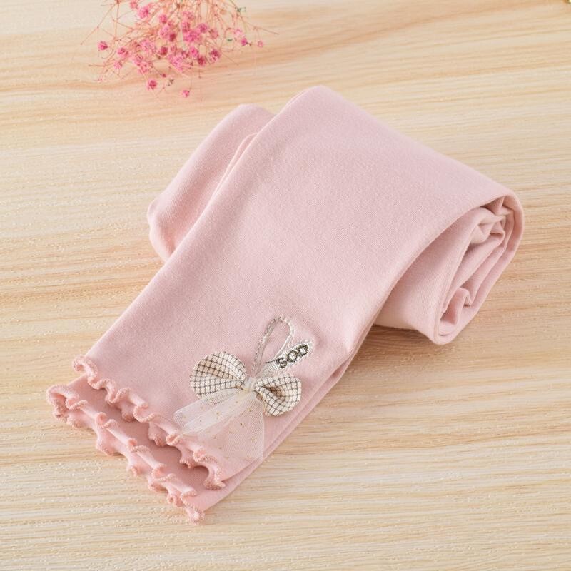 Tajice za djevojčice s mašnom Ljeto Proljeće Slatki pamučni elastični struk Dječje Dječje donji dio hlača