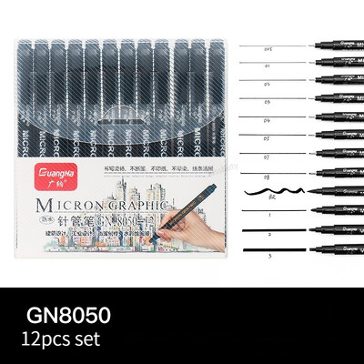 6/9/12/15 τεμ. Αδιάβροχο στυλό καλλιγραφίας Hook Line Fade Proof Micron Pen Tip Fine Liner γράμματα Art Marker Pen Sketch Supplies