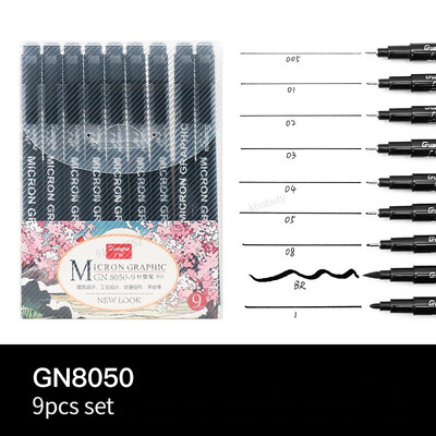 6/9/12/15 τεμ. Αδιάβροχο στυλό καλλιγραφίας Hook Line Fade Proof Micron Pen Tip Fine Liner γράμματα Art Marker Pen Sketch Supplies