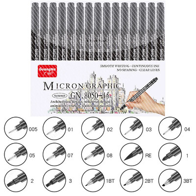 6/9/12/15 τεμ. Αδιάβροχο στυλό καλλιγραφίας Hook Line Fade Proof Micron Pen Tip Fine Liner γράμματα Art Marker Pen Sketch Supplies