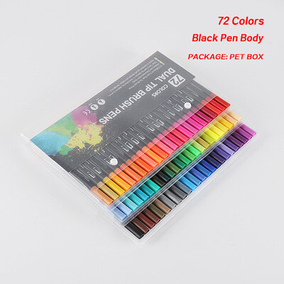 Stilo cu perie moale cu vârf dublu Marcatori de artă, pixuri lavabile, solubile în apă, pentru desen, articole de pictură