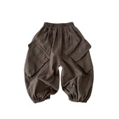 Καλοκαιρινές φόρμες για αγόρια Παντελόνια Βαμβακερές τσέπες με λοξές τσέπες Παιδικά αγόρια αθλητικά παντελόνια συμπαγή λεπτή ελαστική μέση Παιδικά αγόρια παντελόνια jogger