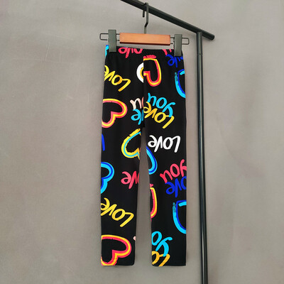 Summer Sweet Girl Print Retuusid Lapsed Tüdrukud Õhukesed Pikad Püksid Lapsed Tüdruk Kitsad pliiatspüksid Lasteriided