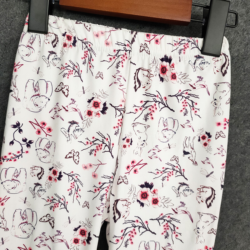Summer Sweet Girl Print Retuusid Lapsed Tüdrukud Õhukesed Pikad Püksid Lapsed Tüdruk Kitsad pliiatspüksid Lasteriided