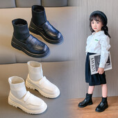 Laste Pahkluu Beež Sügisesed Nahast Saapad Tossud Tüdrukutele Mood Sokid Koolikingad 2021 Chelsea Saapad Mustad 3 8 12 aastat