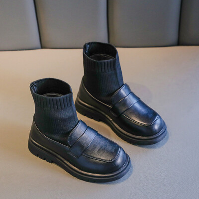 Laste Pahkluu Beež Sügisesed Nahast Saapad Tossud Tüdrukutele Mood Sokid Koolikingad 2021 Chelsea Saapad Mustad 3 8 12 aastat