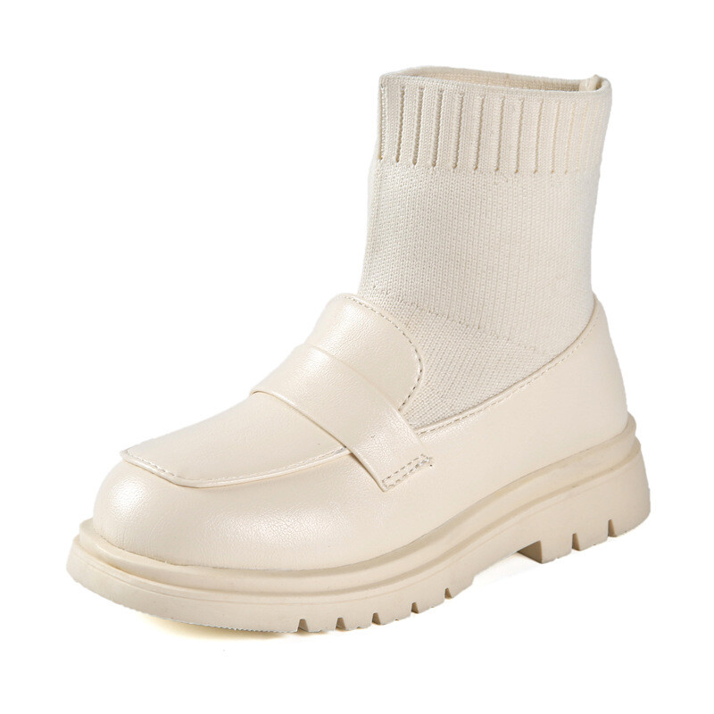 Laste Pahkluu Beež Sügisesed Nahast Saapad Tossud Tüdrukutele Mood Sokid Koolikingad 2021 Chelsea Saapad Mustad 3 8 12 aastat