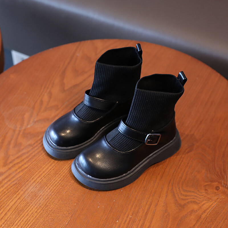 Laste sügisesed mustad kingad Tüdrukutele Kooli poolsaapad Sokid Laste Spordisaapad 2022 Mood Tossud Beež 3 4 5 6 8 12 Aasta