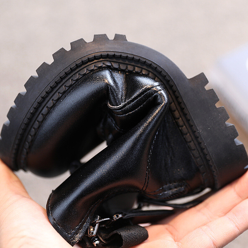 Детски глезени Есенни зимни кожени ботуши Маратонки за момичета Плюшени модни училищни обувки 2022 Спортни ботуши Черни 3 8 12 години