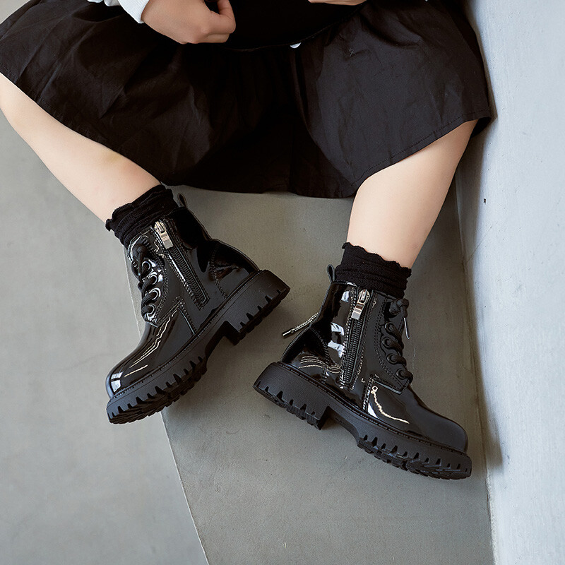 Cizme scurte pentru copii, anti-alunecare, cu șireturi, 2023, cizme noi pentru fete, eleganti, șic, dulce, prințesă, pentru podium, pantofi pentru copii, dropshipping