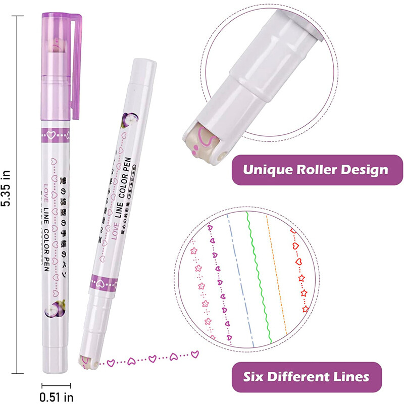 6 buc/lot pix marcator curba Set de pixuri de evidențiere Marcadores colorate Flownwing Flair stilouri fluorescente pentru artă, copii, rechizite pentru studenți