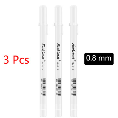 1/3/5 τμχ Λευκοί μαρκαδόροι 2,0 χιλιοστά Λιπαρό αδιάβροχο λευκό στυλό τζελ DIY Graffiti Sketching Markers Σχολικά είδη γραφικής ύλης
