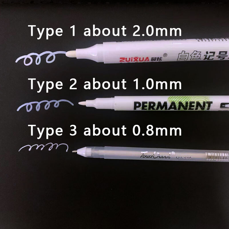 1/3/5 τμχ Λευκοί μαρκαδόροι 2,0 χιλιοστά Λιπαρό αδιάβροχο λευκό στυλό τζελ DIY Graffiti Sketching Markers Σχολικά είδη γραφικής ύλης