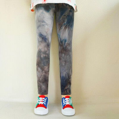 Μοντέρνο κορίτσι με ακανόνιστη βαφή εκτύπωσης Παντελόνι Άνοιξη Καλοκαίρι Παιδί Πολύχρωμο Ελαστικό Κορίτσι Λεπτό Παντελόνι Παιδικά Ρούχα