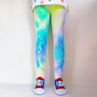 Μοντέρνο κορίτσι με ακανόνιστη βαφή εκτύπωσης Παντελόνι Άνοιξη Καλοκαίρι Παιδί Πολύχρωμο Ελαστικό Κορίτσι Λεπτό Παντελόνι Παιδικά Ρούχα