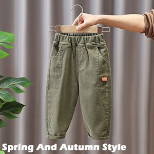 2024 Nove jesensko-zimske deblje tople hlače za dječake Pamučne dječje hlače Modne letter kargo hlače Dječja trenirka 2 4 6 8 godina