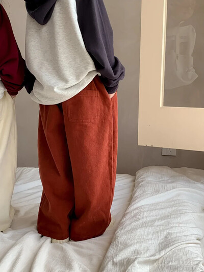 Просвет 150 см 7984 Детски панталони Панталони за бебе момче Едноцветни ежедневни панталони Прави панталони за момиче Панталони