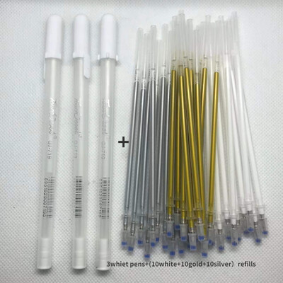 33 tk 0,8 mm loominguline valge tindiga geelpliiats Esiletõstetud markerpliiats peen ots õpilaste kirjatarvete joonistamiseks kunsti kirjutamiseks koolitarvete jaoks