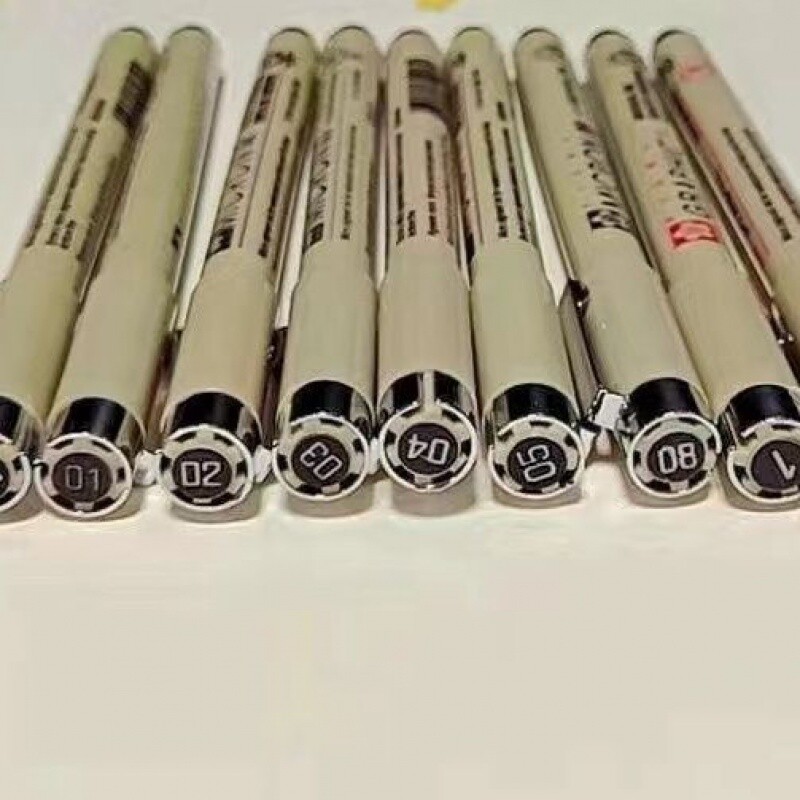 Pigma mikroni pliiats Neelde joonistuspliiats 003 005 01 02 03 04 05 08 1,0 2,0 3,0 pintslite markerid disaineri joonistussketši pliiatsi tarvikud