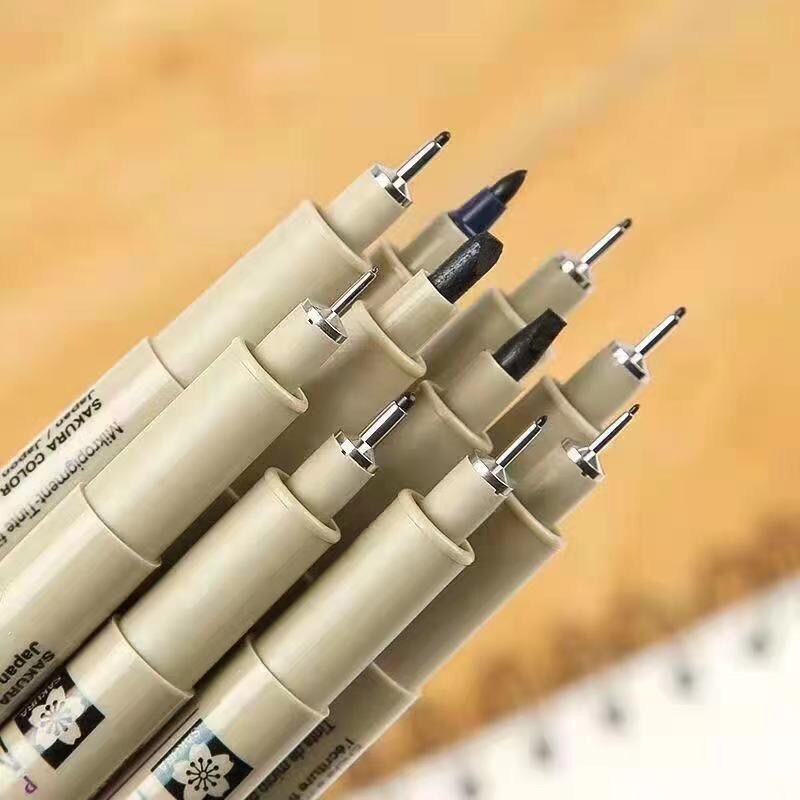 Pigma mikroni pliiats Neelde joonistuspliiats 003 005 01 02 03 04 05 08 1,0 2,0 3,0 pintslite markerid disaineri joonistussketši pliiatsi tarvikud