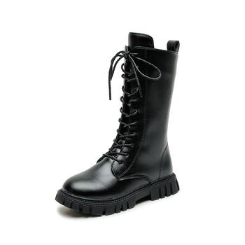 Girls Princess High Boots Μαύρο Μπεζ Ευέλικτο Παιδικές Μπότες Causal Άνοιξη Φθινόπωρο Αντιολισθητικές Παιδικές Μακριές Μπότες μονόχρωμες PU