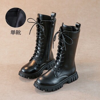 Girls Princess High Boots Μαύρο Μπεζ Ευέλικτο Παιδικές Μπότες Causal Άνοιξη Φθινόπωρο Αντιολισθητικές Παιδικές Μακριές Μπότες μονόχρωμες PU