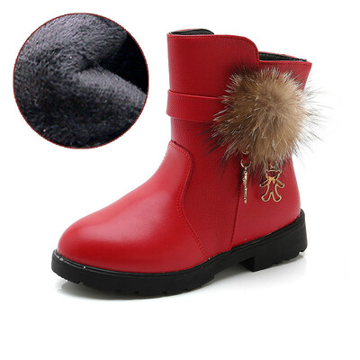 Visokokvalitetne modne dječje čizme za princeze Lopta od pravog krzna Dječje zimske čizme za snijeg 2020. proljeće Nove dječje kožne pamučne čizme